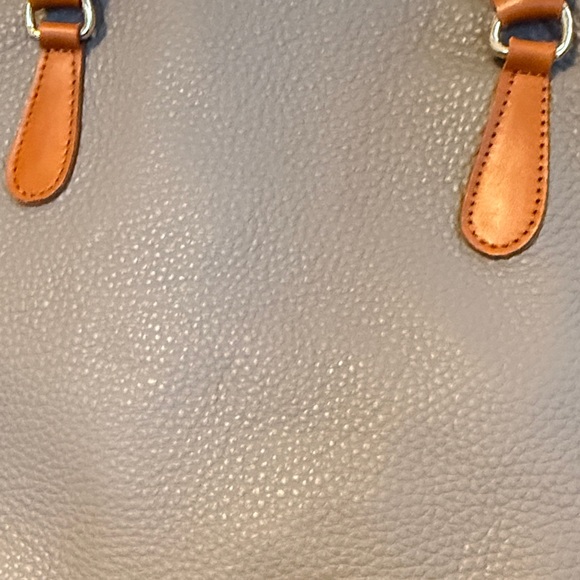 Chic Gray Satchel with Tan Accents Valentina Italian Leather - Picture 3 of 15